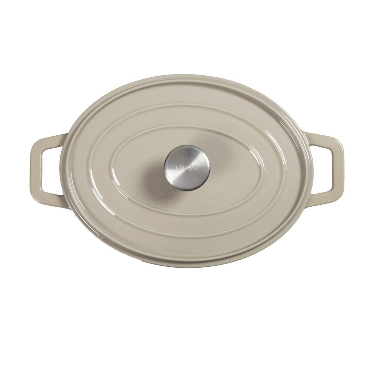 LIVOO Cocotte ovale en fonte 29cm beige - MEP129G