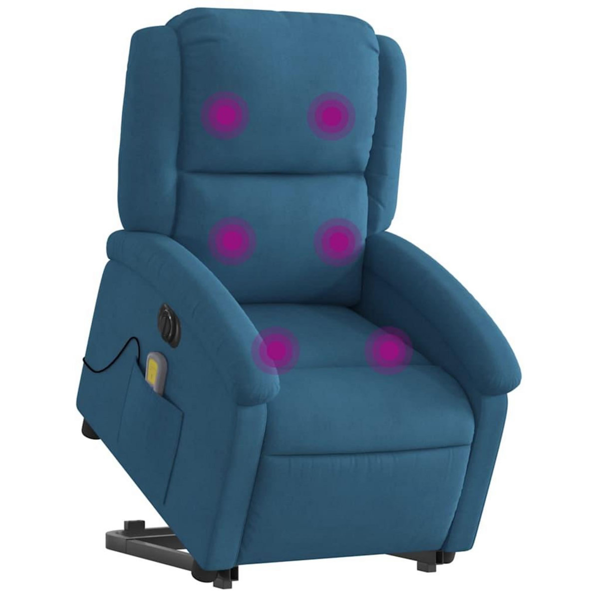 VIDAXL Fauteuil inclinable de massage electrique bleu velours