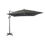 Proloisirs Parasol déporté inclinable NH 2,7 x 2,7m - Gris/gris - avec led - manivelle grade 6