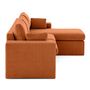 Voir la diapositive 6 : LISA DESIGN Calgary - canapé d'angle déhoussable et modulable 3 places + 1 pouf en velours texturé