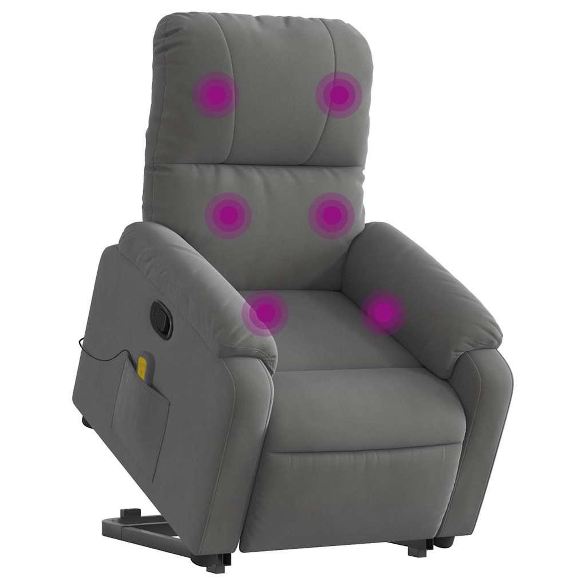Voir la diapositive 3 : VIDAXL Fauteuil inclinable de massage gris fonce tissu microfibre
