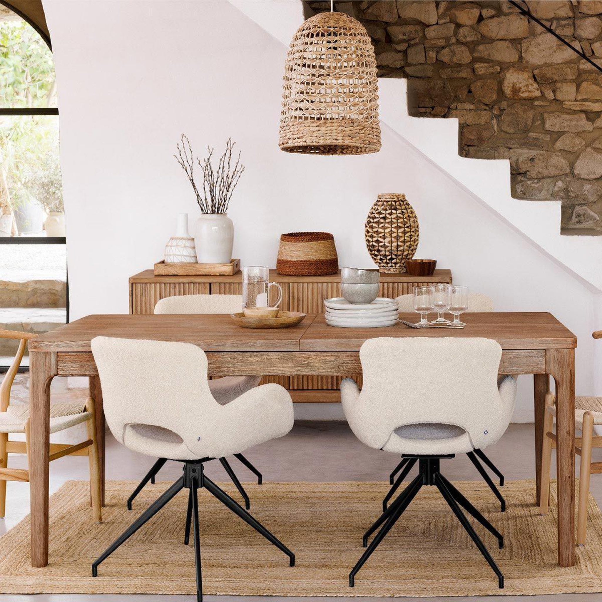 Voir la diapositive 4 : ATMOSPHERA Lampe suspension  sand  50cm beige