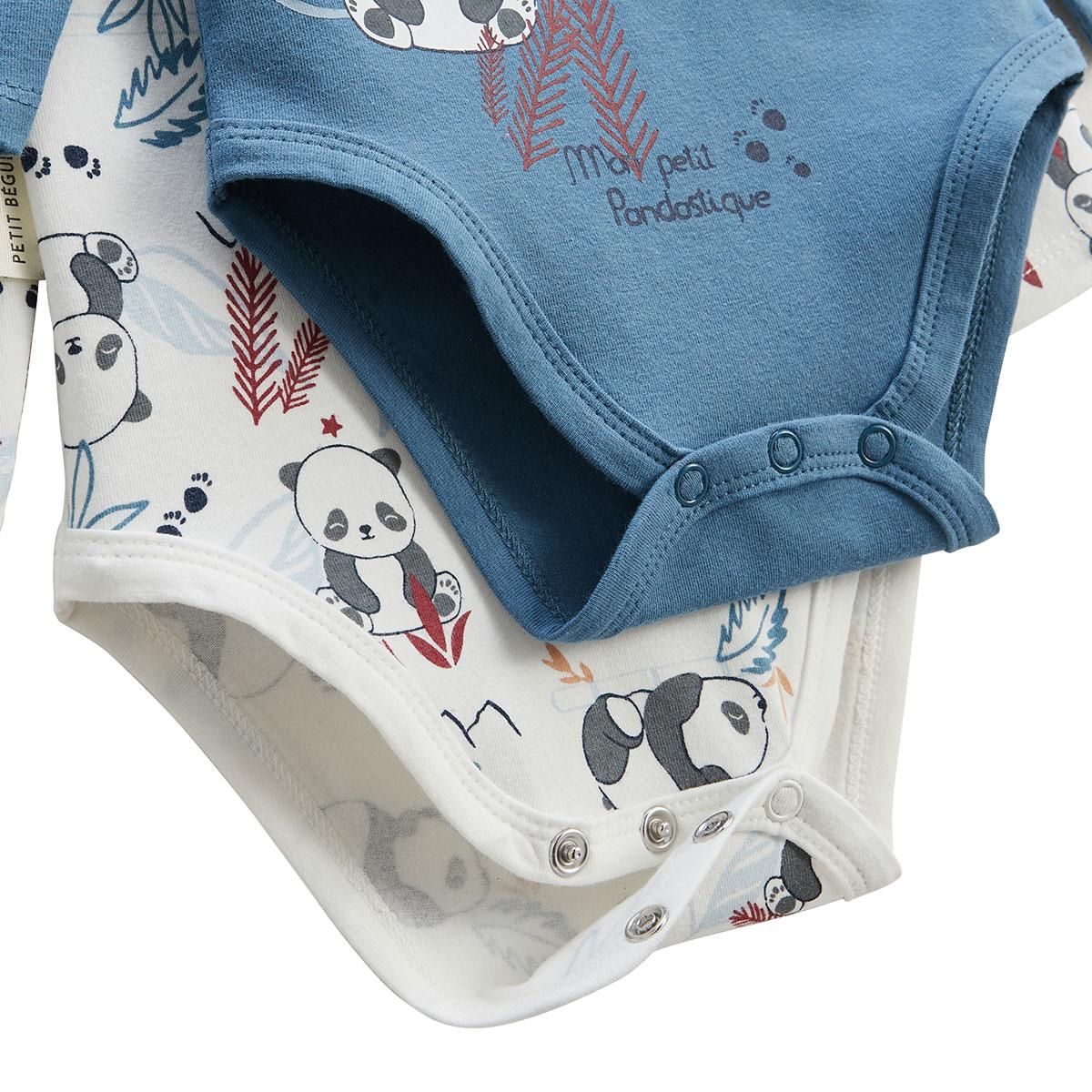 Petit Béguin Lot de 2 bodies bébé manches longues Tao