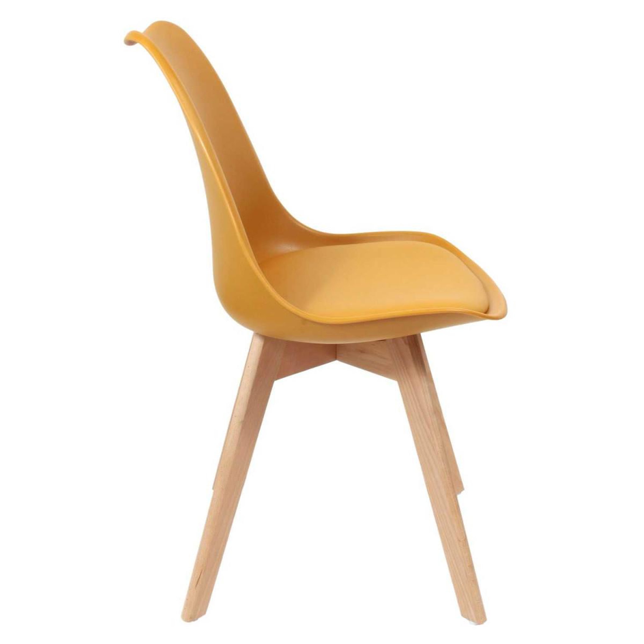 Voir la diapositive 4 : The Home Deco Factory Lot de 4 chaises scandinaves  coque  81cm jaune