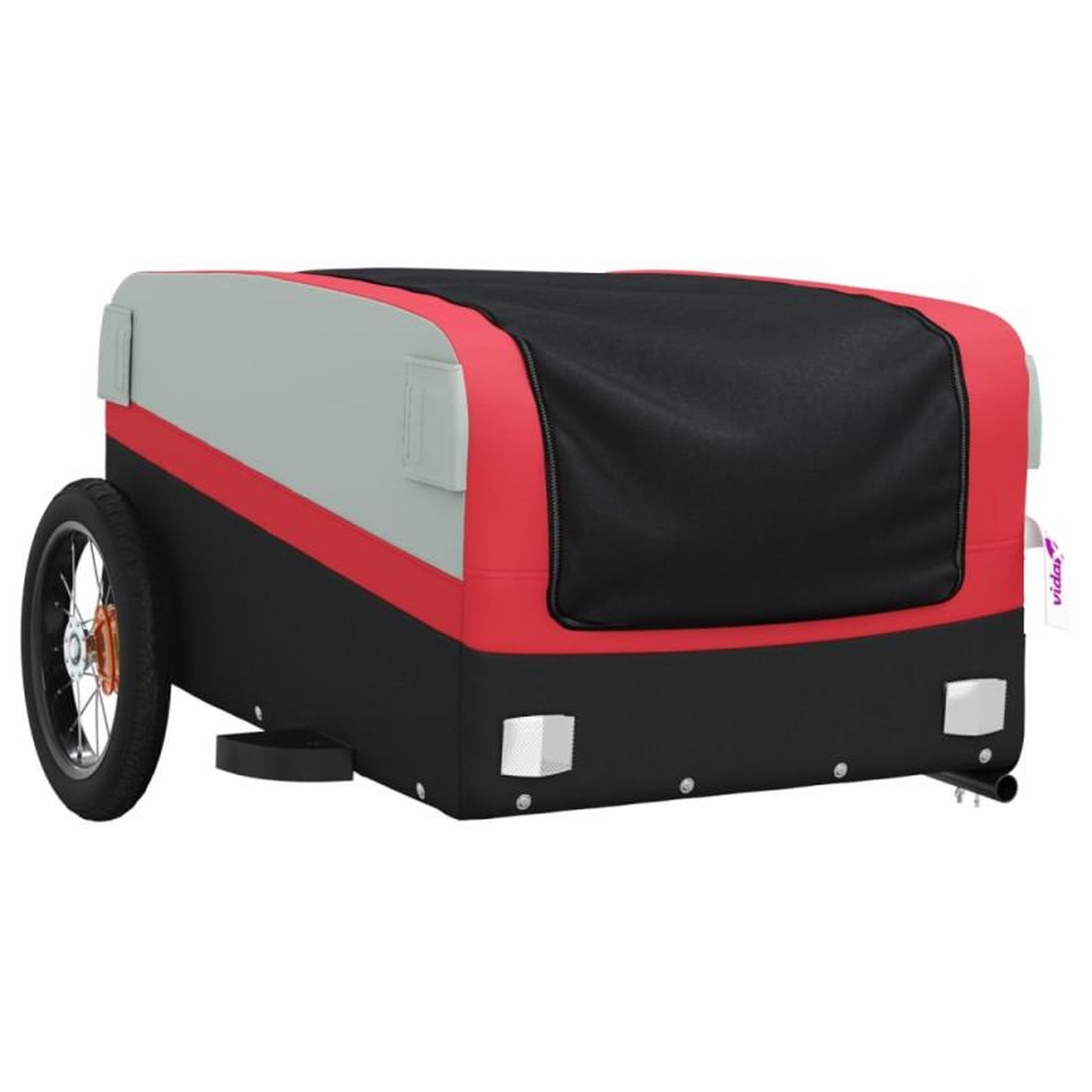 Voir la diapositive 4 : VIDAXL Remorque de vélo noir et rouge 30 kg fer