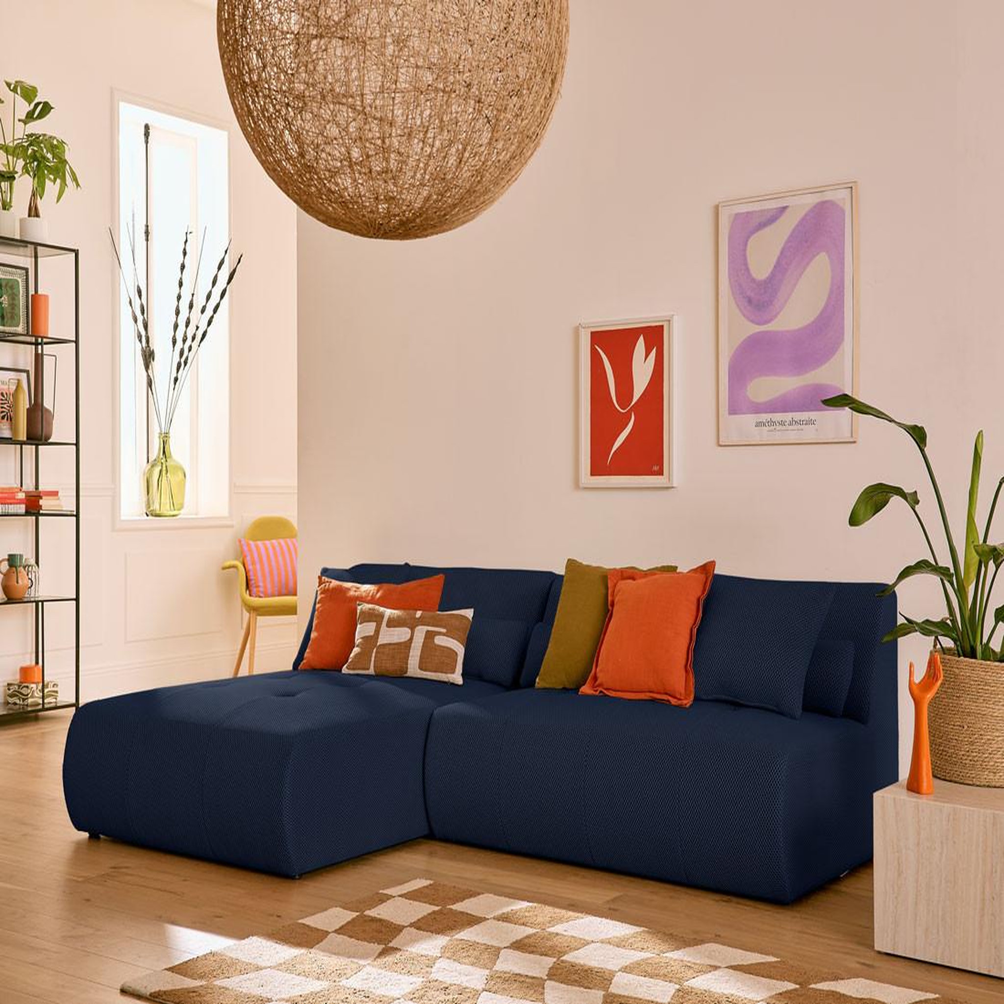 Voir la diapositive 1 : LISA DESIGN Onyx - canapé modulable d'angle réversible 4 places - en tissu mailles 3d