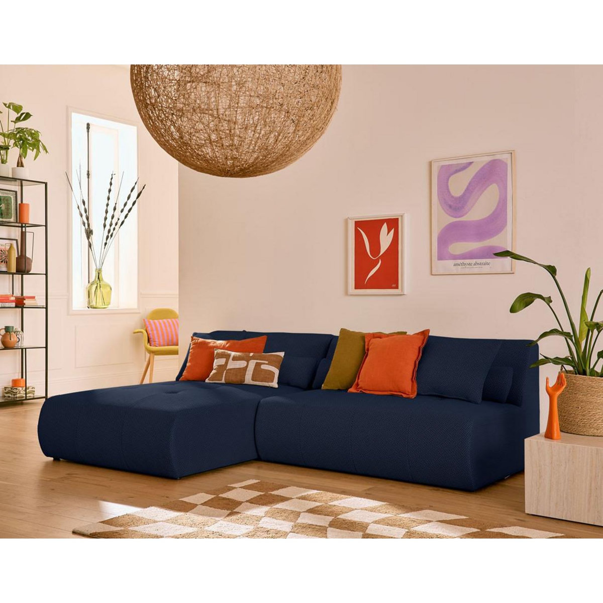LISA DESIGN Onyx - canapé modulable d'angle réversible 4 places - en tissu mailles 3d