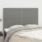 VIDAXL Tetes de lit 4 pcs Gris fonce 72x5x78/88 cm Tissu
