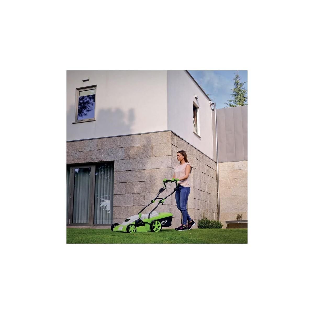 VITO Tondeuse electrique 1800W Moteur induction Coupe 42 cm - 3 hauteurs de coupe - bac 50L VITO