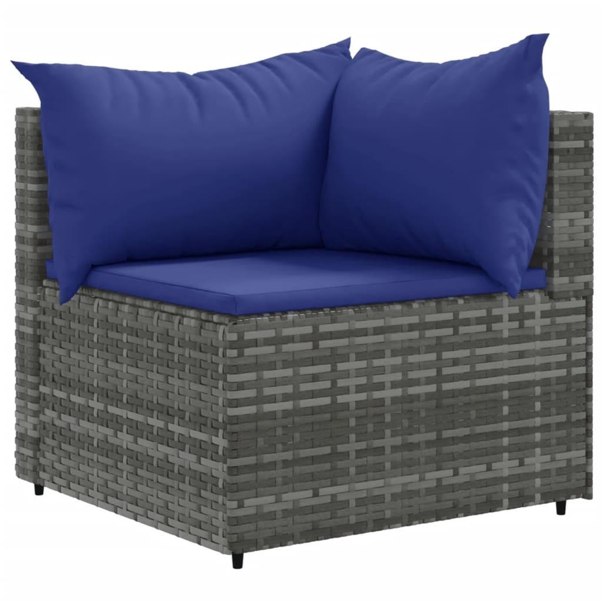 Voir la diapositive 3 : VIDAXL Salon de jardin avec coussins 10 pcs gris resine tressee