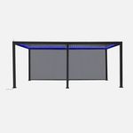 SWEEEK Pergola bioclimatique motorisée aluminium 6x3m LED + 2 stores 3m Triomphe. Coloris disponibles : Gris