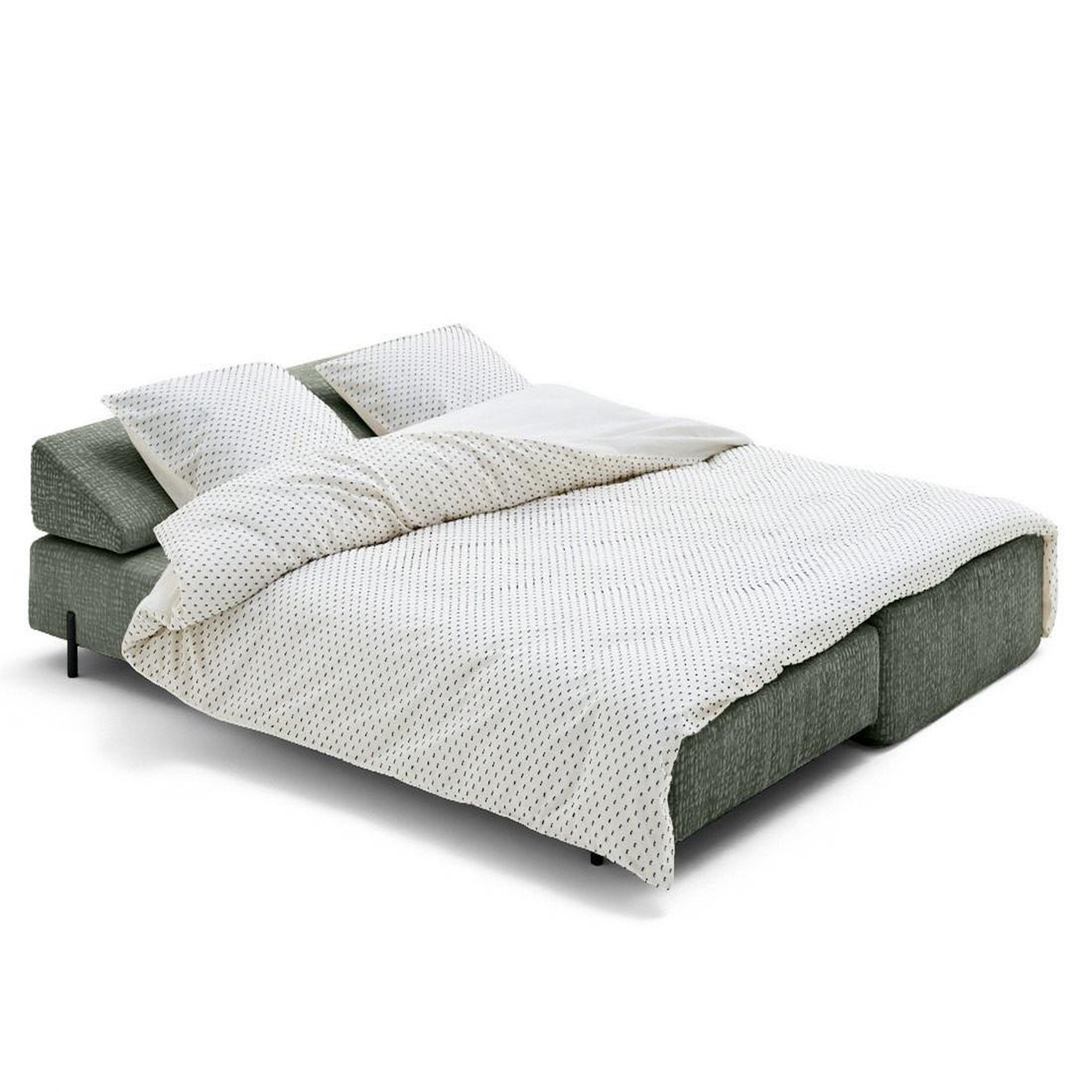 Voir la diapositive 2 : BEST MOBILIER Brescia - banquette 3 places convertible en tissu velours relief