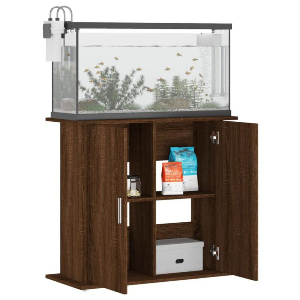 VIDAXL Support pour aquarium chêne marron 81x36x73cm bois d ingénierie