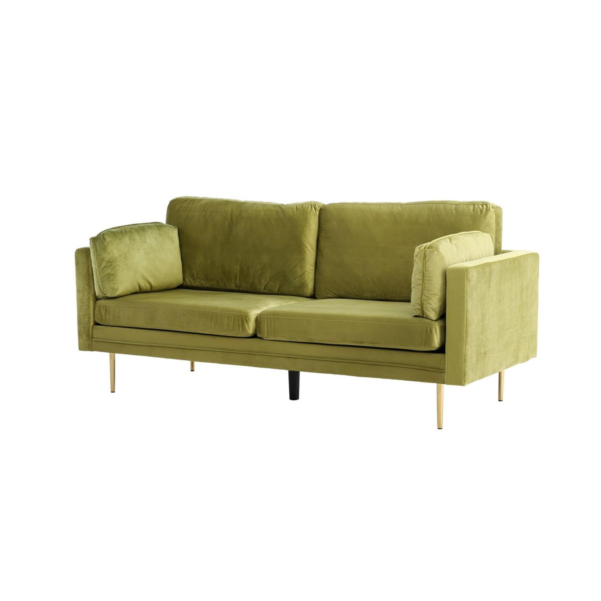 Voir la diapositive 3 : Paris Prix Canapé 3 places en velours  boom  203cm vert & or