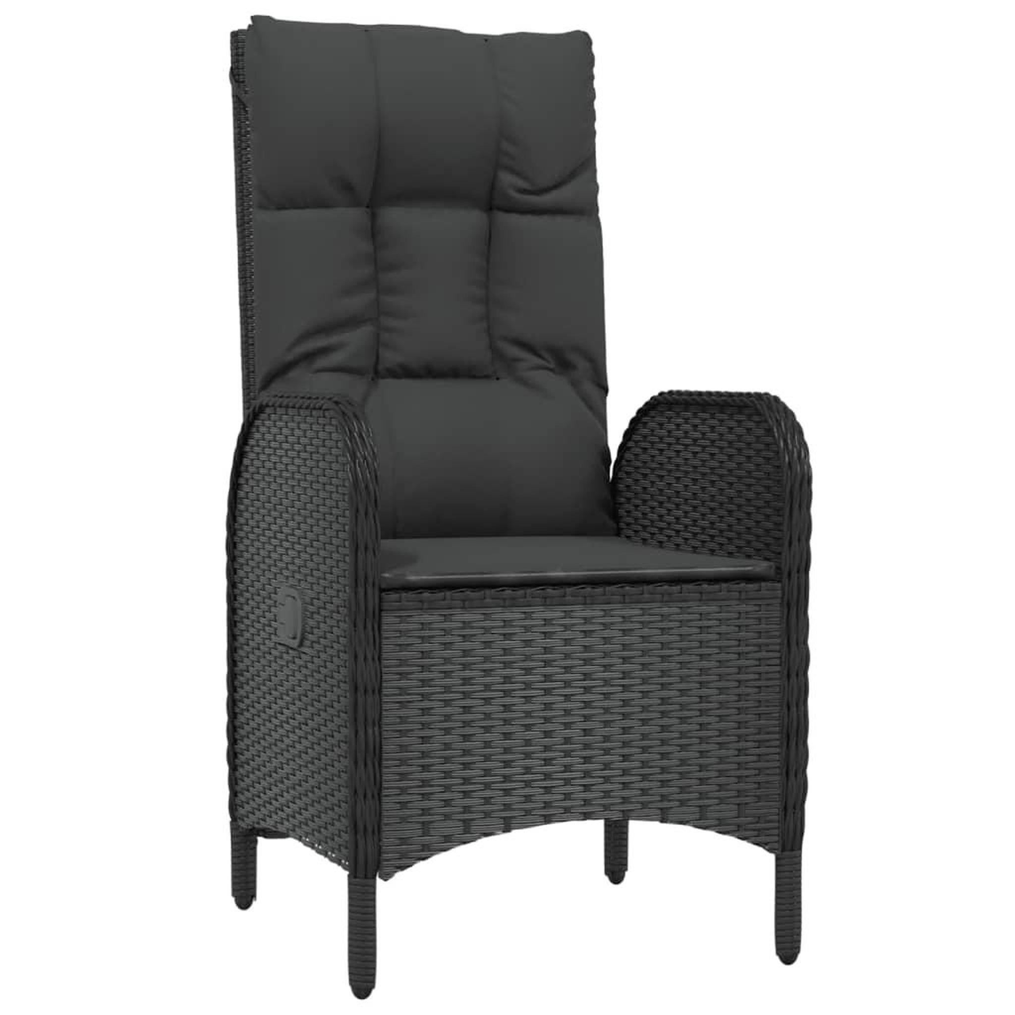 Voir la diapositive 3 : VIDAXL Ensemble a manger de jardin coussins 7pcs Noir Resine tressee