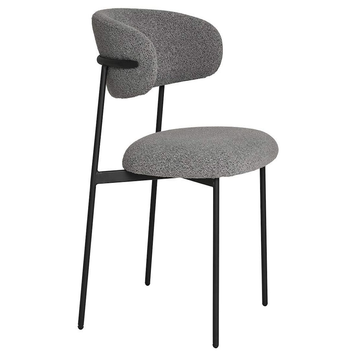 LISA DESIGN Erica - lot de 2 chaises en tissu bouclette - pieds en acier
