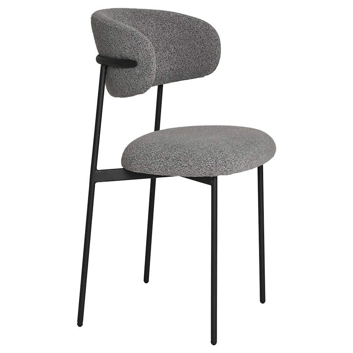 LISA DESIGN Erica - lot de 2 chaises en tissu bouclette - pieds en acier