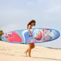 OUTSUNNY Stand up paddle gonflable surf planche de paddle pour adulte dim. 320L x 76l x 15H cm nombreux accessoires fournis PVC bleu rouge