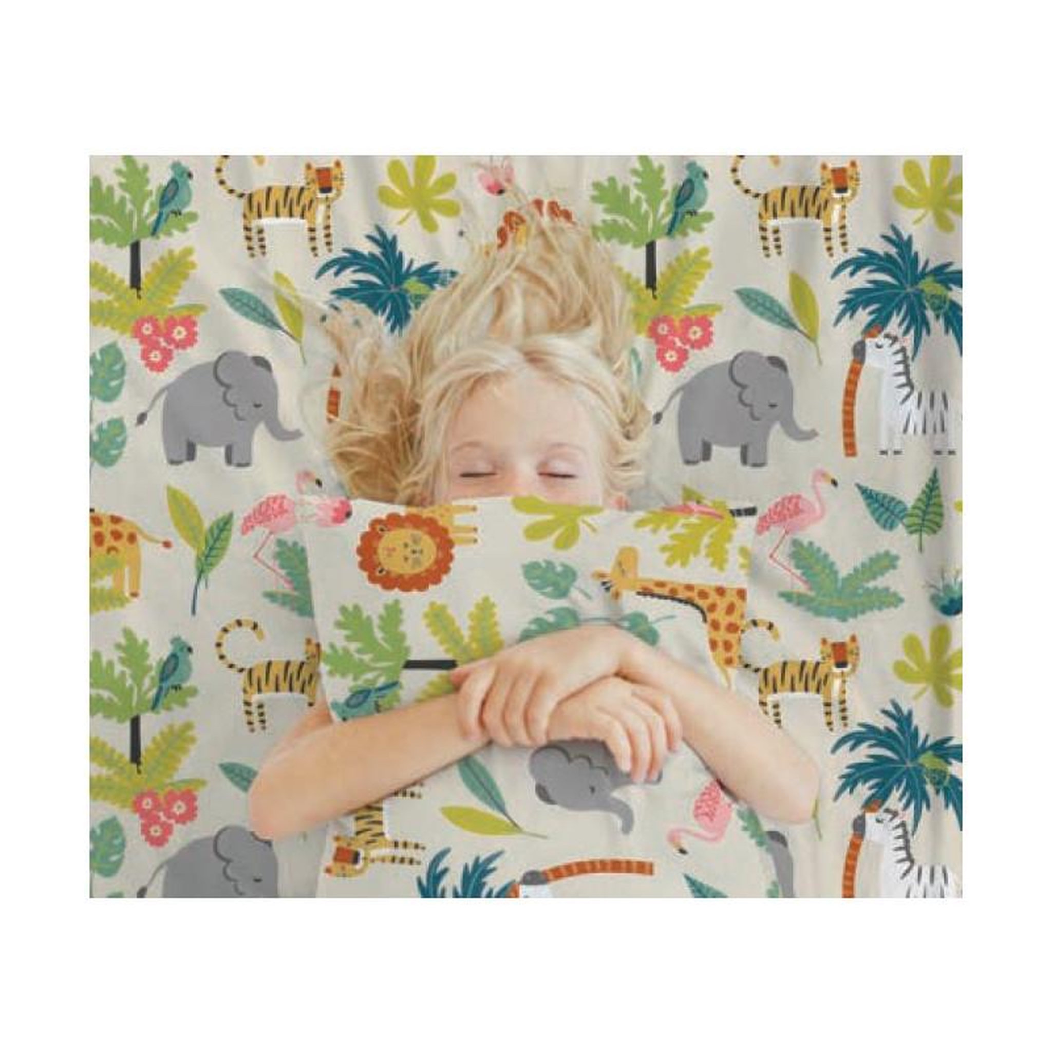 Voir la diapositive 2 : ROOM COPENHAGEN Parure de couette  safari  pour lit 1 place 100% coton / 57 fils/cm² -  -