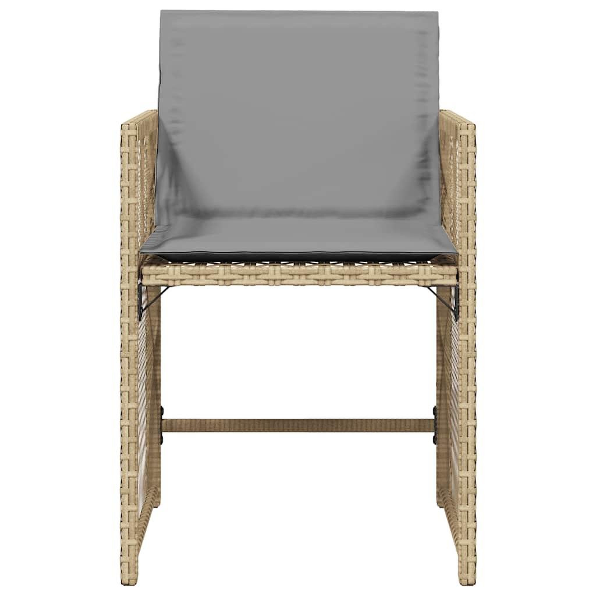 Voir la diapositive 5 : VIDAXL Chaises de jardin avec coussins lot de 4 melange beige