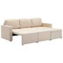 Voir la diapositive 5 : VIDAXL Canape-lit modulaire 3 places Creme Tissu