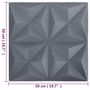 Voir la diapositive 6 : VIDAXL Panneaux muraux 3D 12 pcs 50x50 cm gris origami 3 m²