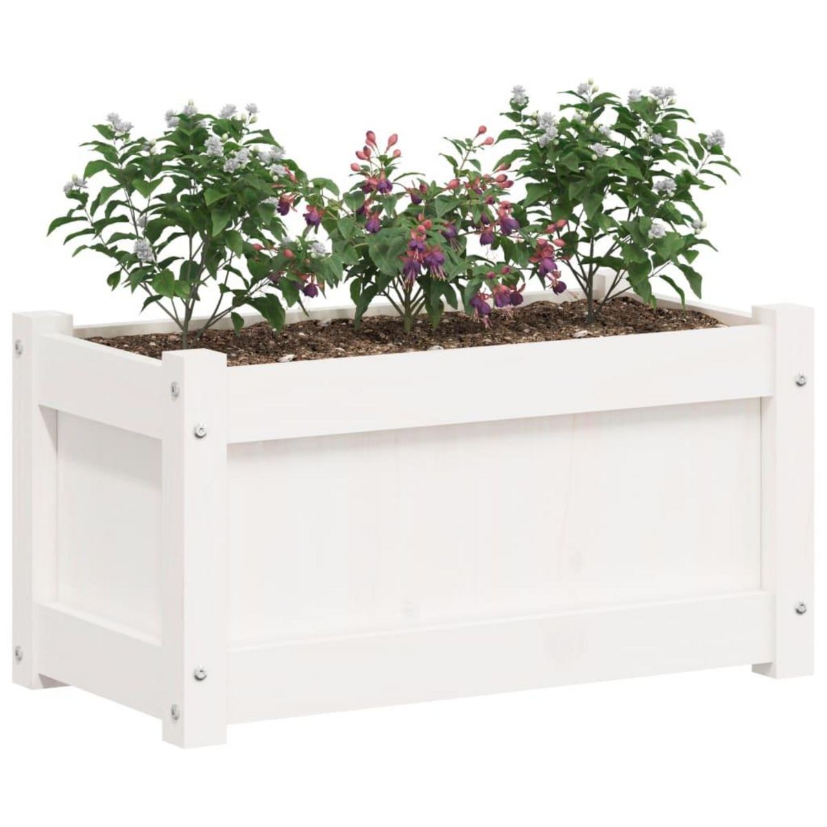 VIDAXL Jardinieres 2 pcs blanc bois de pin massif
