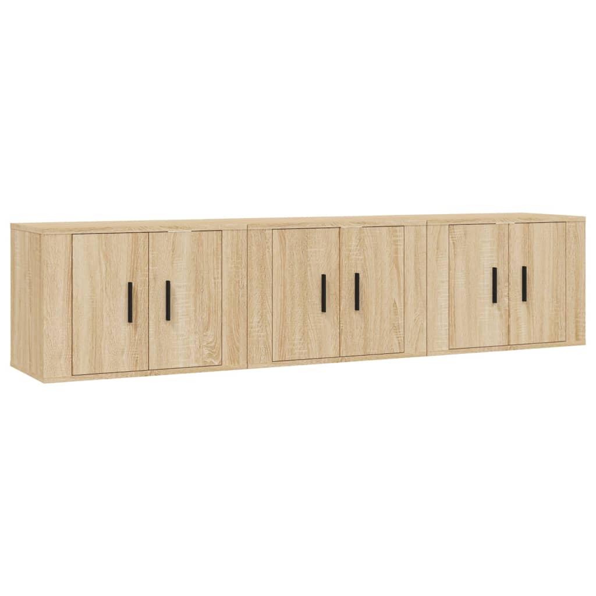 Voir la diapositive 2 : VIDAXL Meubles TV muraux 3 pcs chene sonoma 57x34,5x40 cm