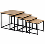 Voir la diapositive 4 : ID MARKET Lot de 4 tables basses gigognes DETROIT 35/40/45/50 design industriel
