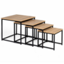 Voir la diapositive 4 : ID MARKET Lot de 4 tables basses gigognes DETROIT 35/40/45/50 design industriel