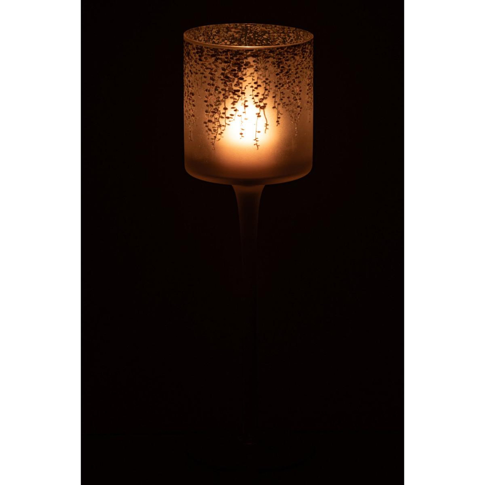 Voir la diapositive 3 : J-LINE Photophore sur pied en verre  eden  30cm transparent