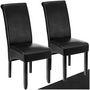 Voir la diapositive 1 : tectake Chaise de salle à manger avec revêtement en cuir synthétique noir Lot de 2