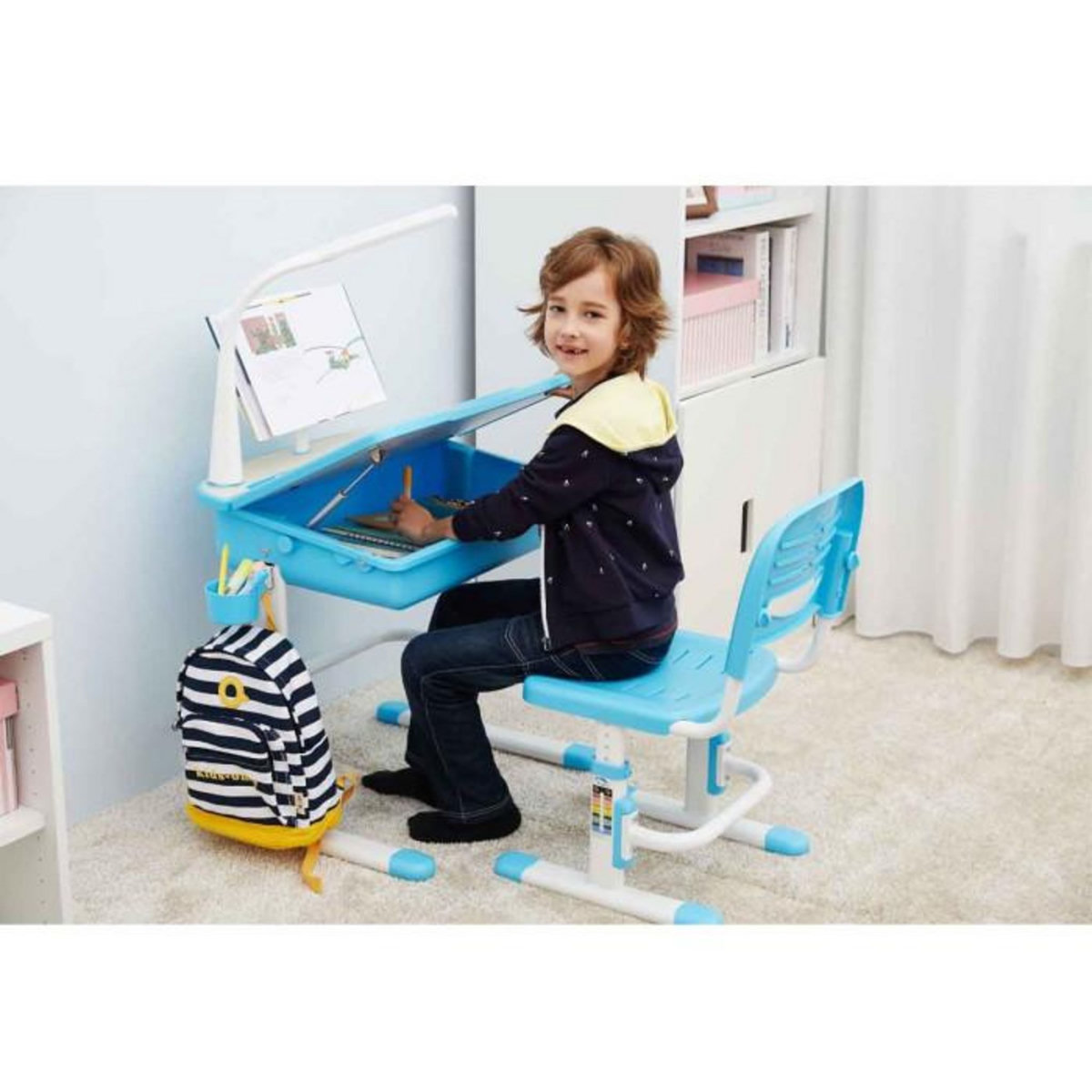 Paris Prix Bureau & Chaise Enfant  Comfortline  70cm Bleu