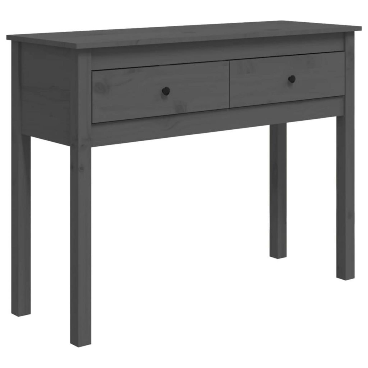 VIDAXL Table console Gris 100x35x75 cm Bois massif de pin
