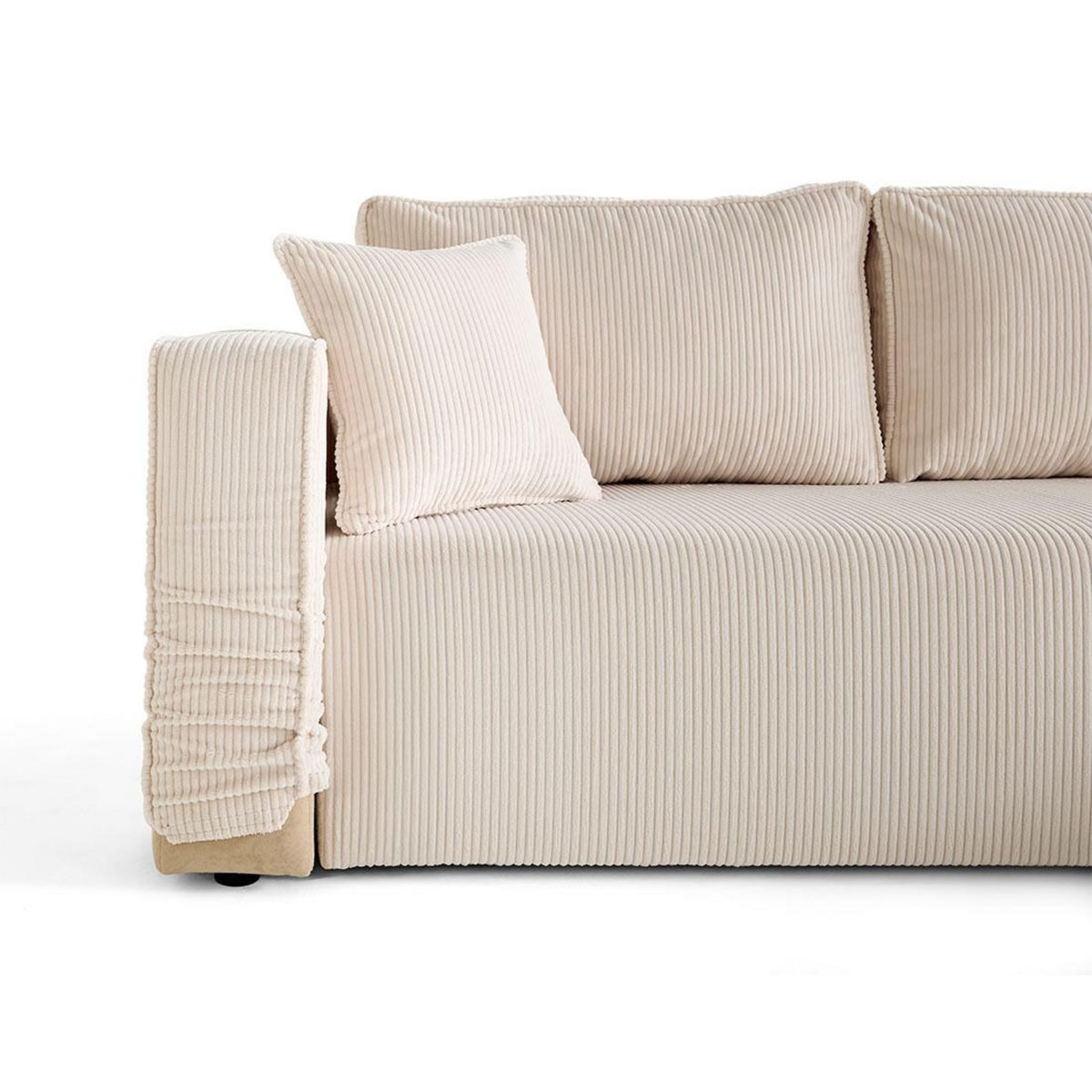 BEST MOBILIER Topaze - canapé d'angle déhoussable réversible 4 places en velours côtelé