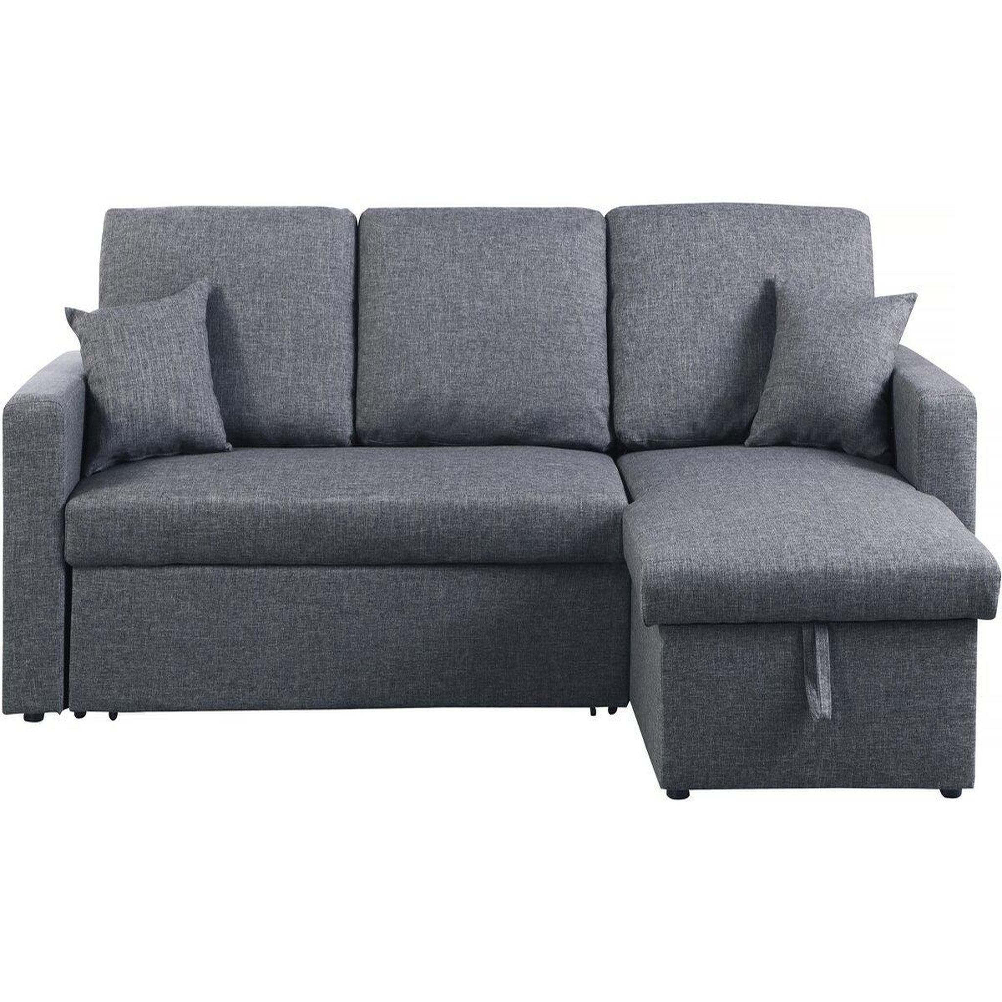 Voir la diapositive 4 : Habitat et Jardin Canapé d'angle convertible/ réversible avec coffre  Alain II  - 3 places - Gris foncé
