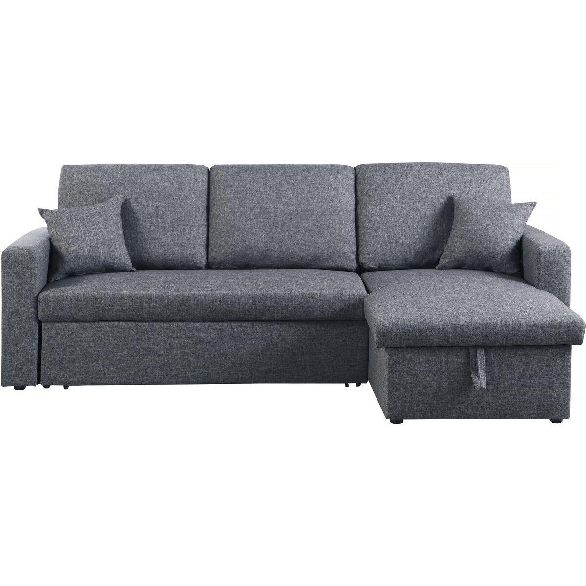 Habitat et Jardin Canapé d'angle convertible/ réversible avec coffre  Alain II  - 3 places - Gris foncé