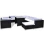 Voir la diapositive 2 : VIDAXL Salon de jardin 10 pcs avec coussins Resine tressee Noir