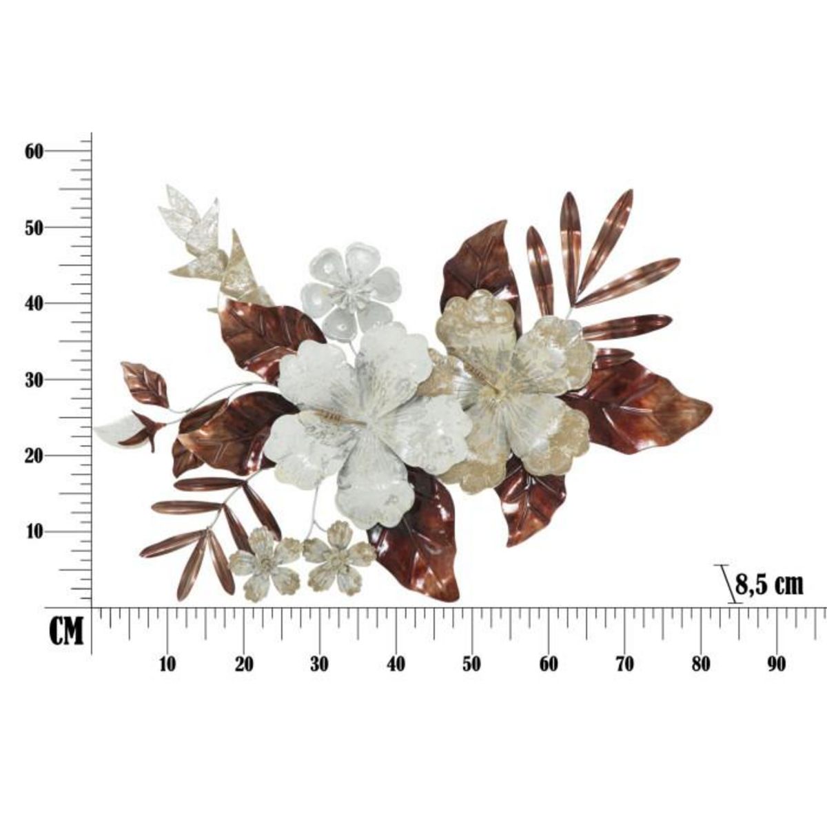 Paris Prix Décoration Murale en Métal  Bouquet  83cm Multicolore