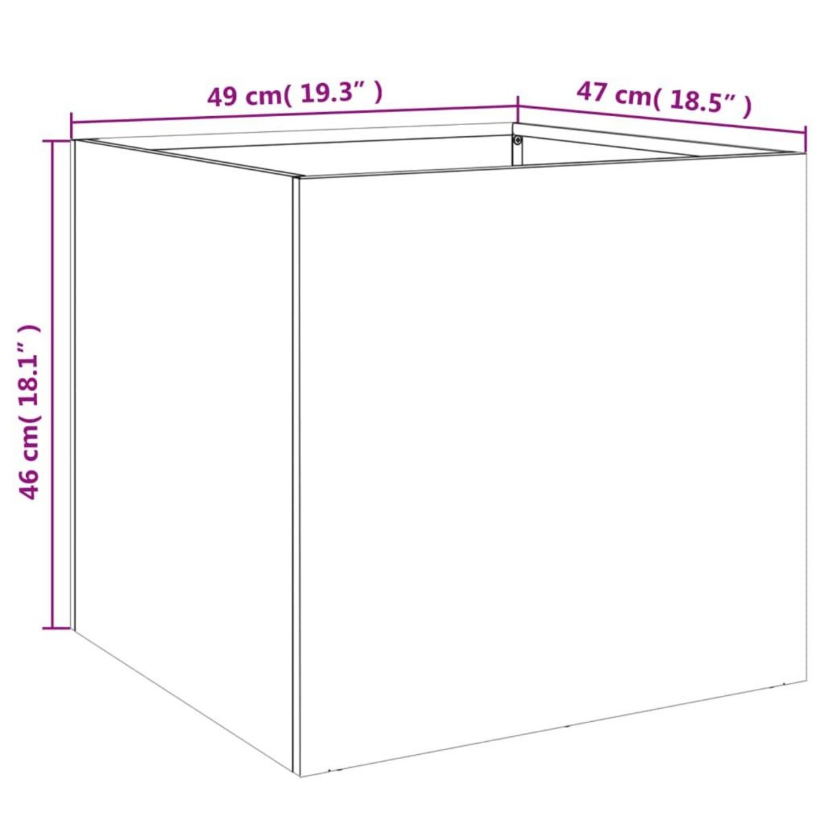VIDAXL Jardinieres 2 pcs noir 49x47x46 cm acier