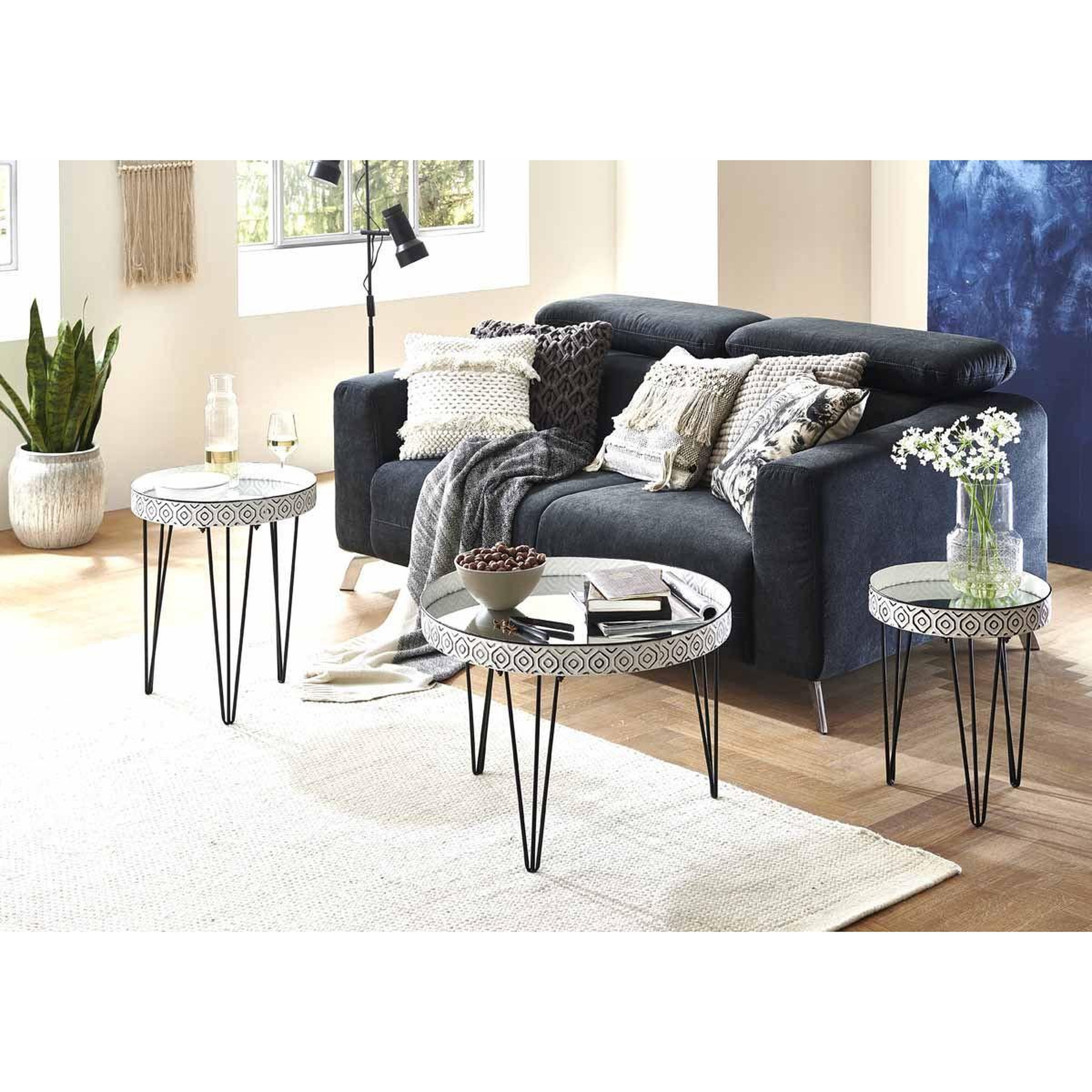 Voir la diapositive 3 : Paris Prix Table d'appoint déco  holy  46cm noir & blanc