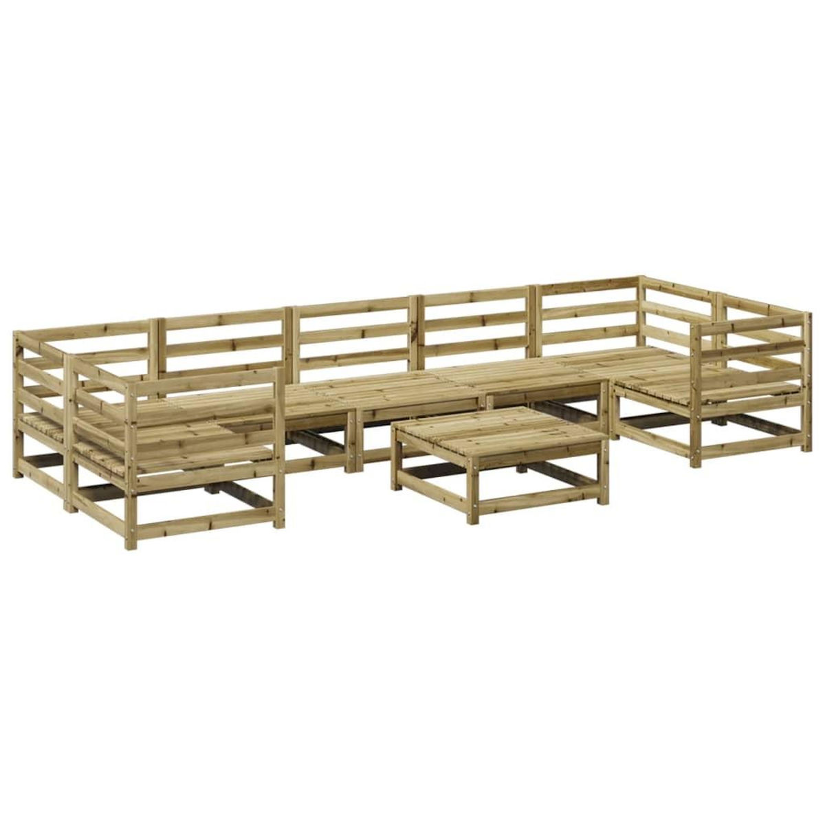 VIDAXL Salon de jardin 8 pcs bois de pin impregne