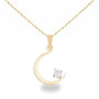 Voir la diapositive 1 : L'ATELIER D'AZUR Collier - Pendentif Or Jaune et Zirconiums - Croissant de Lune - Chaine Dorée