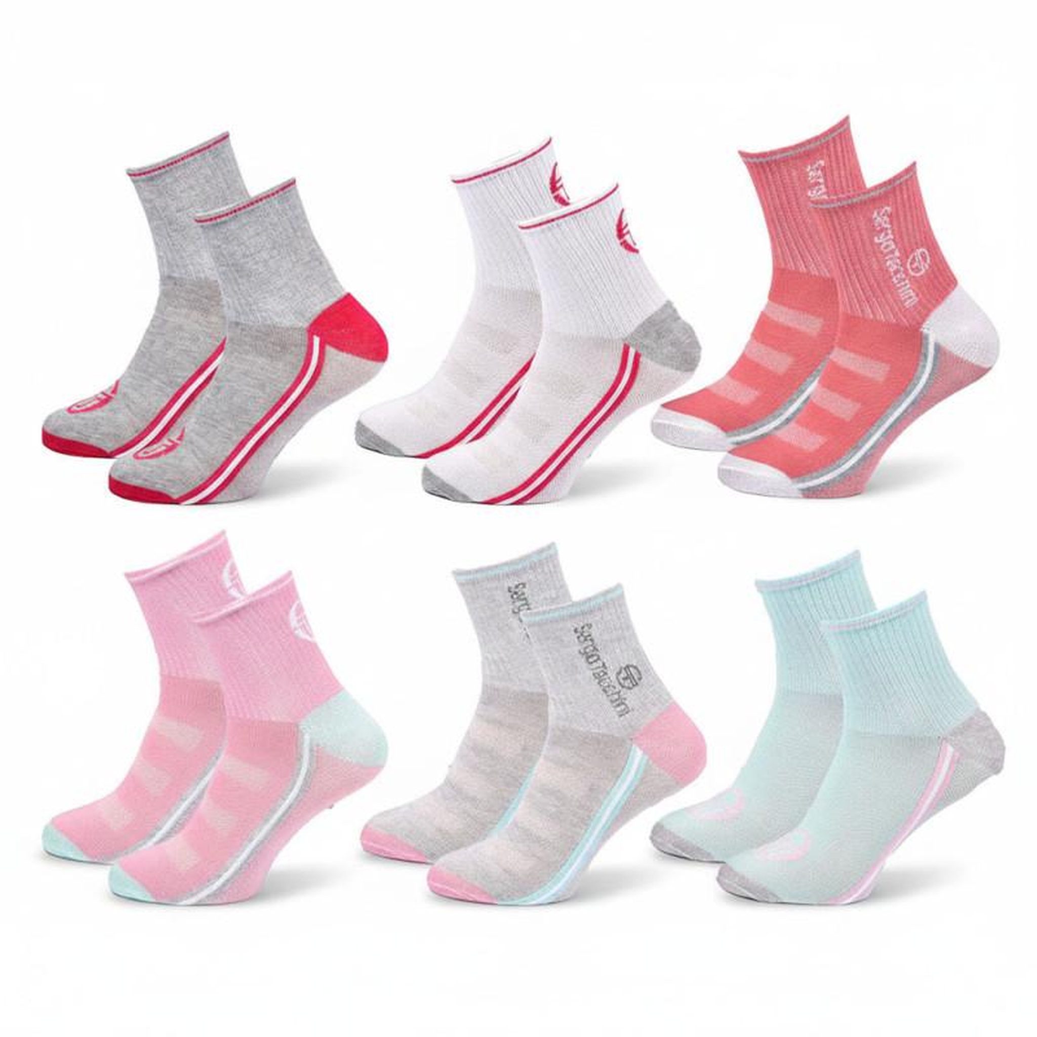 Voir la diapositive 1 : SERGIO TACCHINI Sergio Tacchini Pack Chaussettes courtes Fille Quarter – Lot de 6