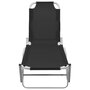 VIDAXL Chaise longue aluminium et textilene noir