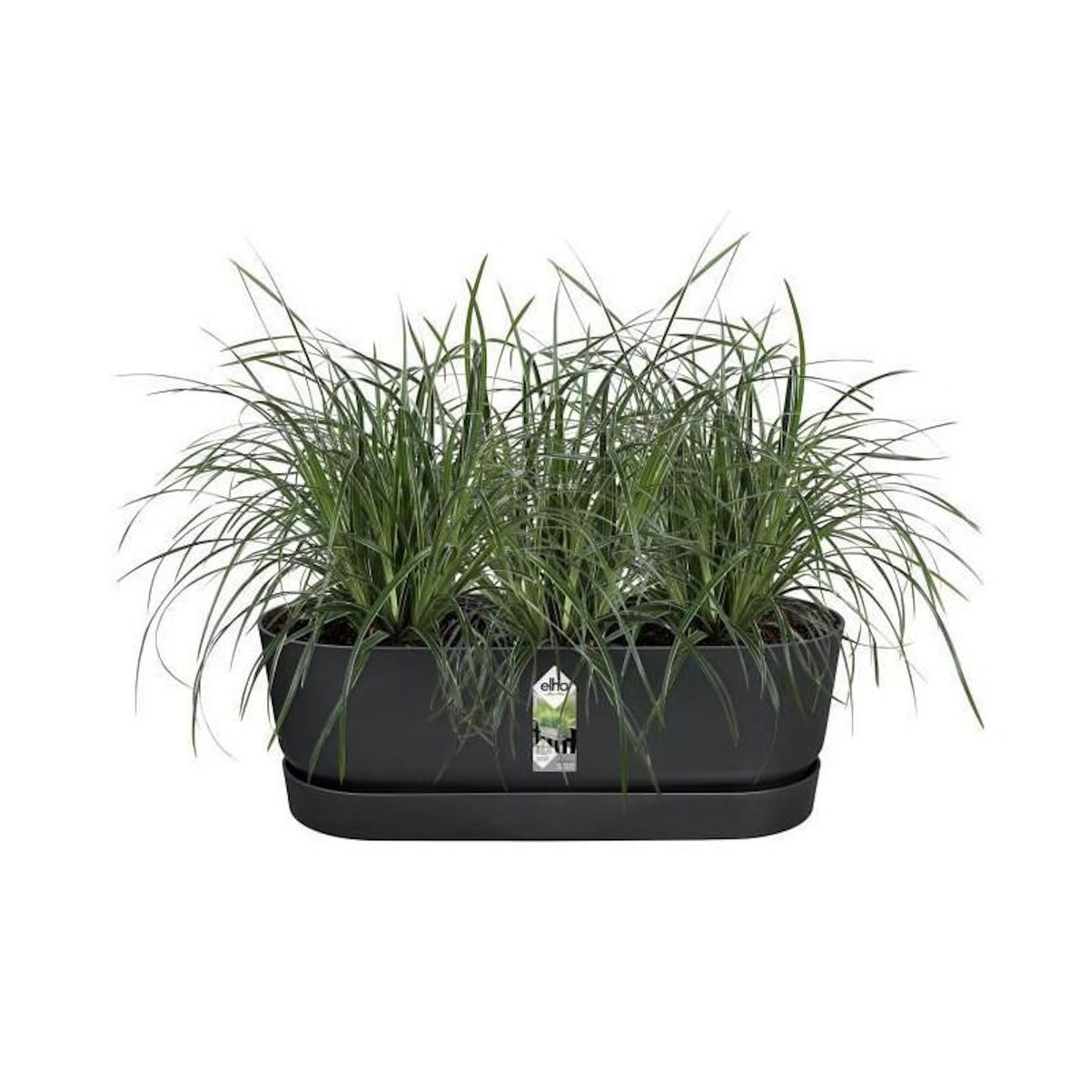 ELHO ELHO - Pot de fleurs  -  Greenville Easy Balcony 52 - Living Noir - Balcon - L 21.2 x W 52 x H 19.4 cm