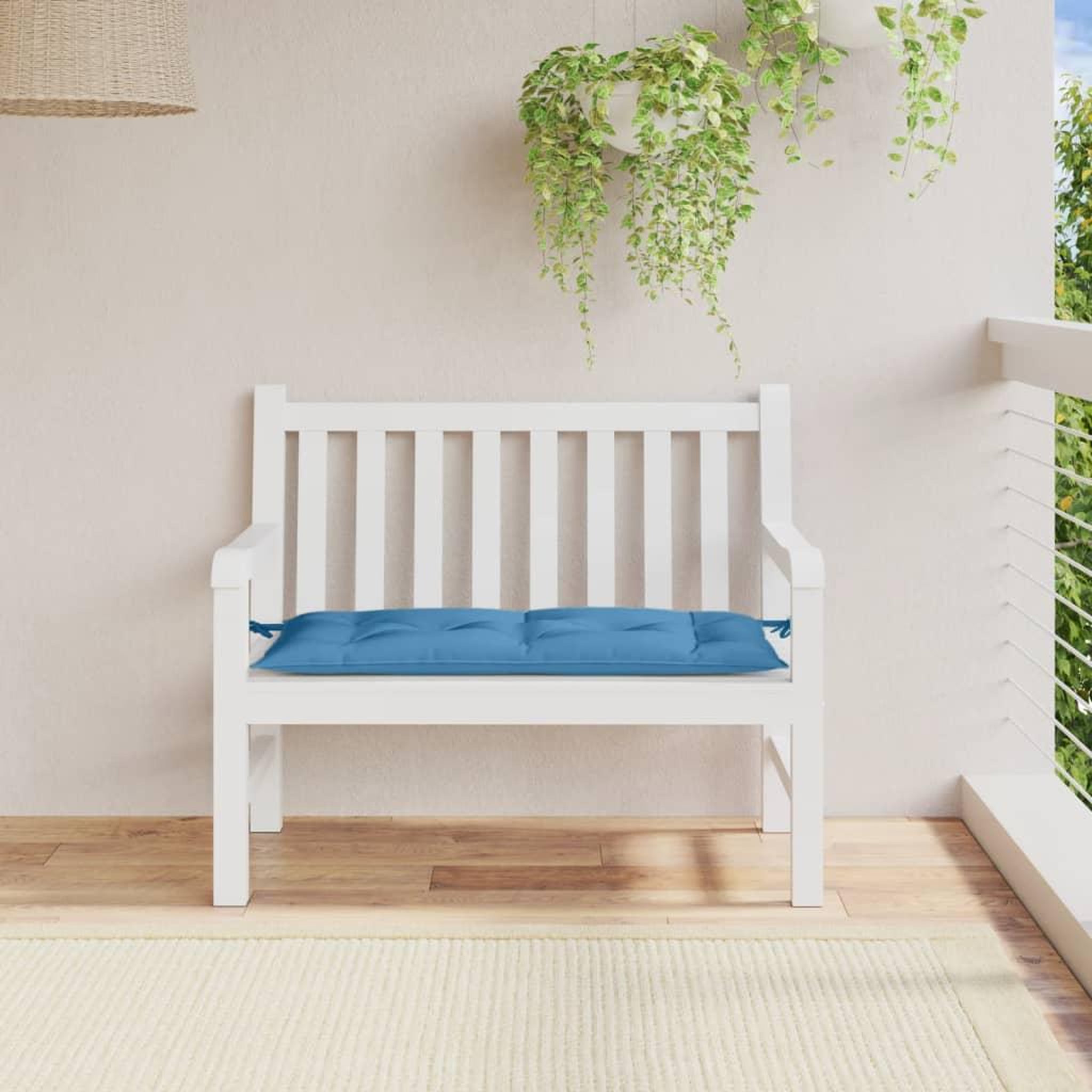 Voir la diapositive 3 : VIDAXL Coussin de banc de jardin bleu melange 100x50x7 cm tissu