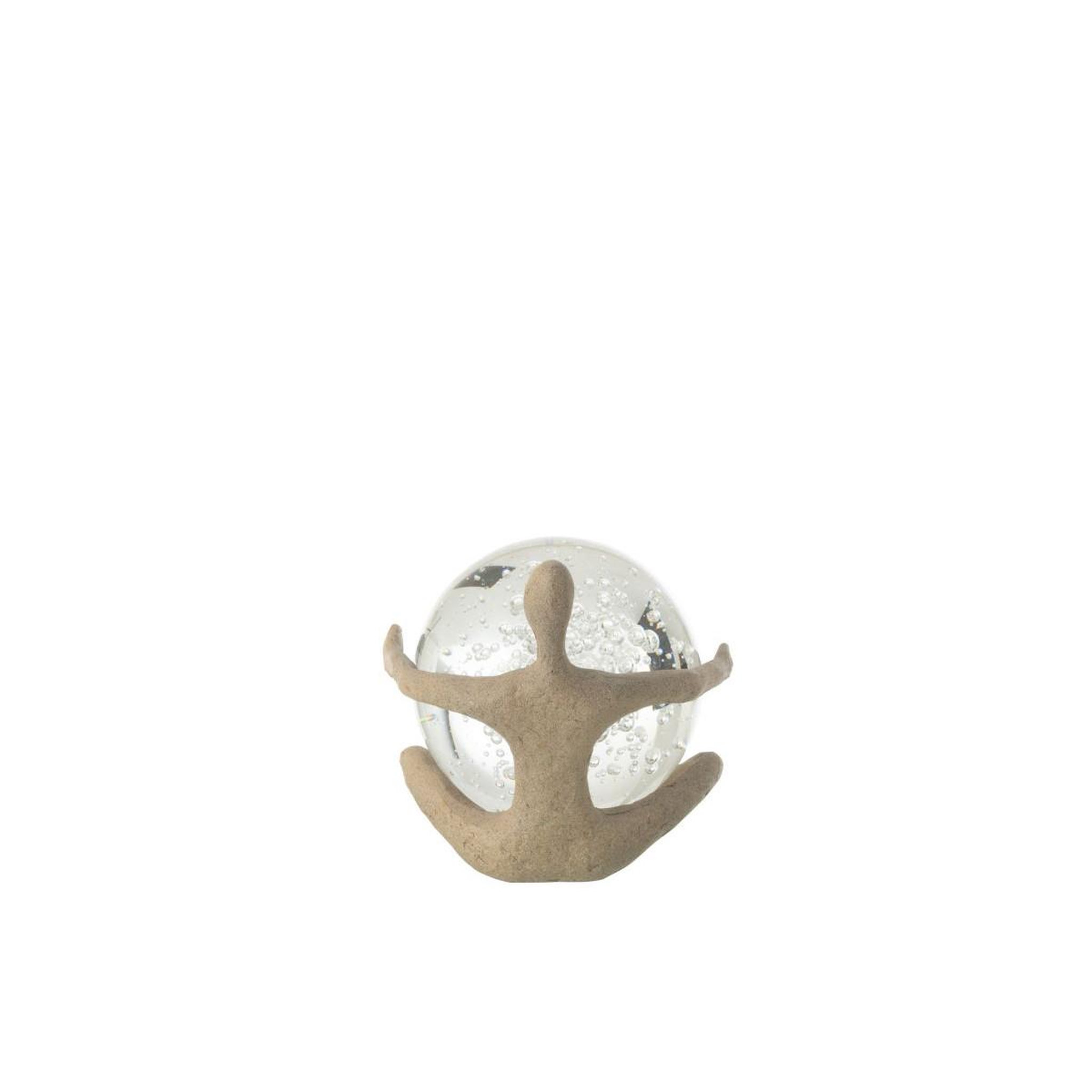 Voir la diapositive 4 : J-LINE Figurine boule cristal  shawn  13cm beige