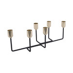 PRESENT TIME Bougeoir design métal Lineate - L. 34 cm - Noir et doré