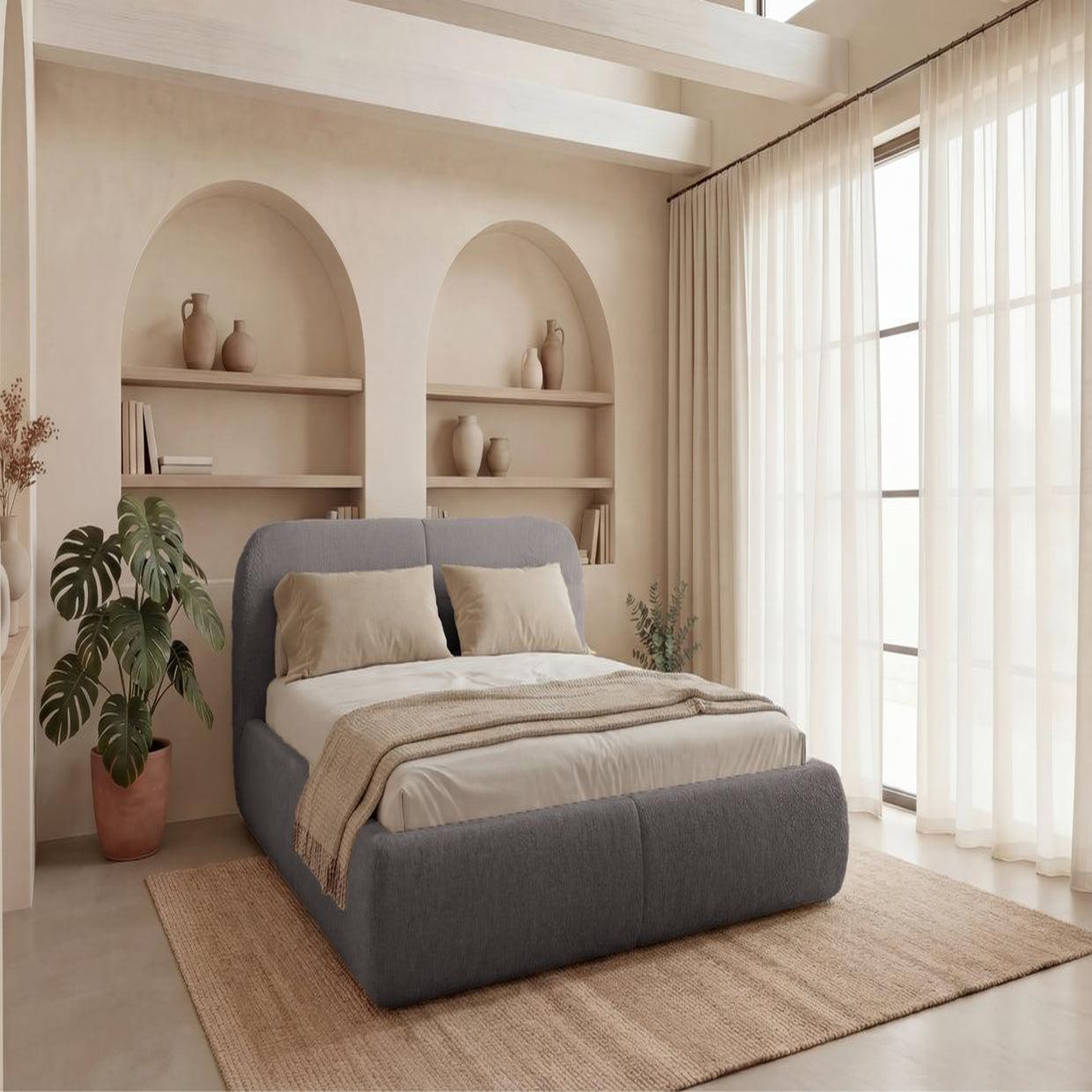 Voir la diapositive 2 : CASANOVA PARIS Delora - lit coffre tissu chenille
